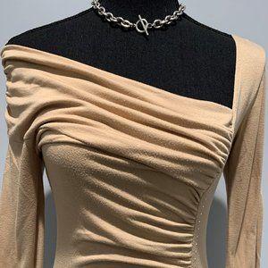 Fashion Taupe & Silver Stud Long Sleeve Top